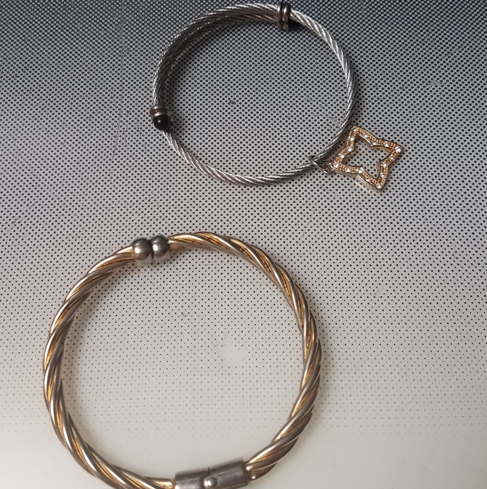 Gold Silver Cable Wrap Bracelet - image 3